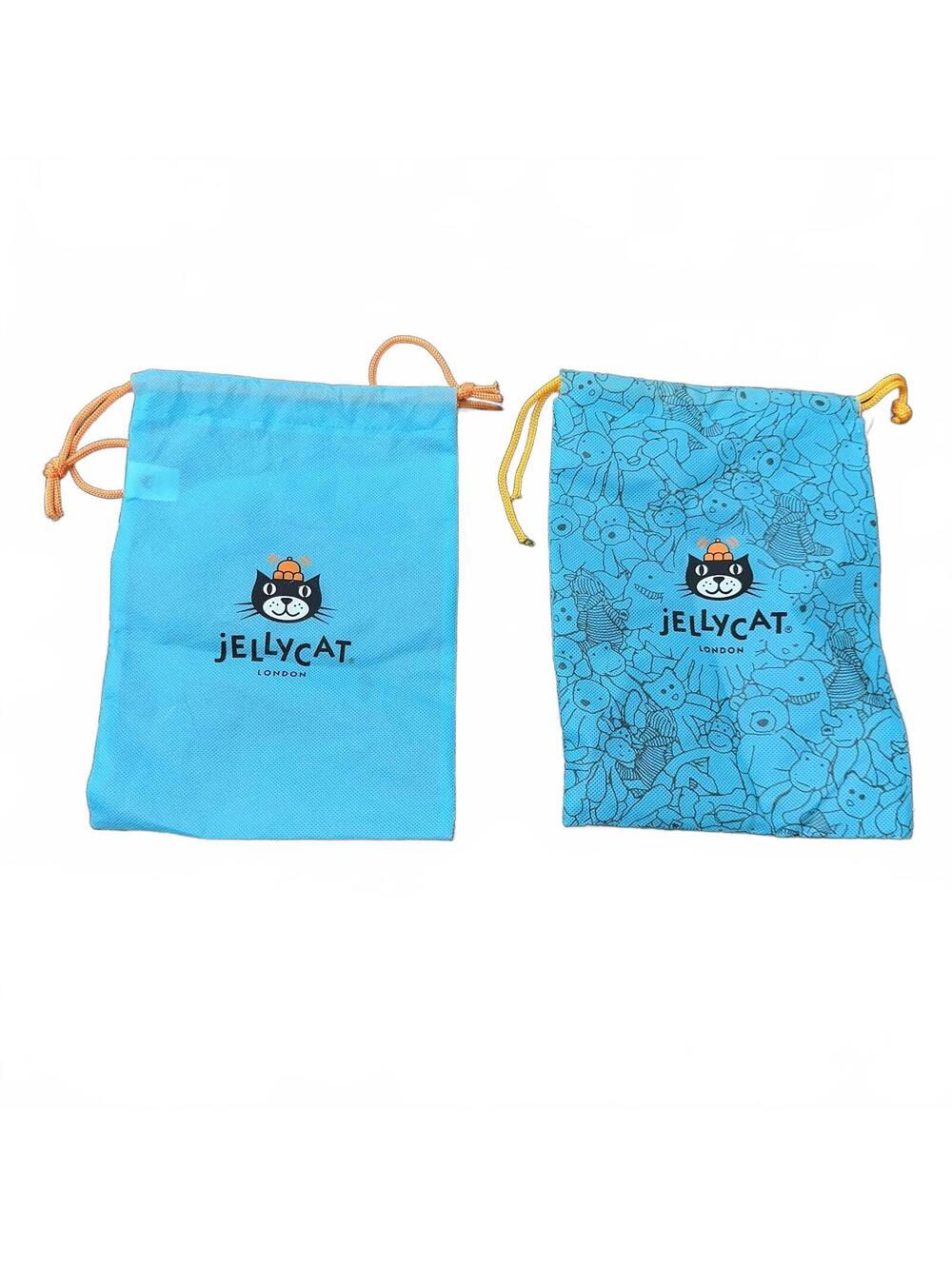 Genuine Jellycat Blue Drawstring Gift Bag for Plush 2 Pack Bundle Small